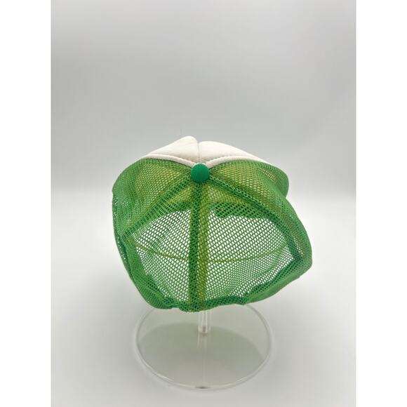 Vintage Panning Lumber Trucker Hat Snapback Mesh Cap Green White Foam Front - Picture 3 of 6